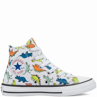 Gyerek Converse Dinoverse Chuck Taylor All Star Magasszárú Cipő CO0125498 Fehér/Piros